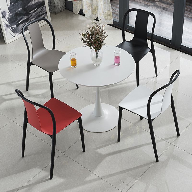 Modern Style Stackable Plastic Chair Slat Back Stacking Side Chair (Set of 2/4)