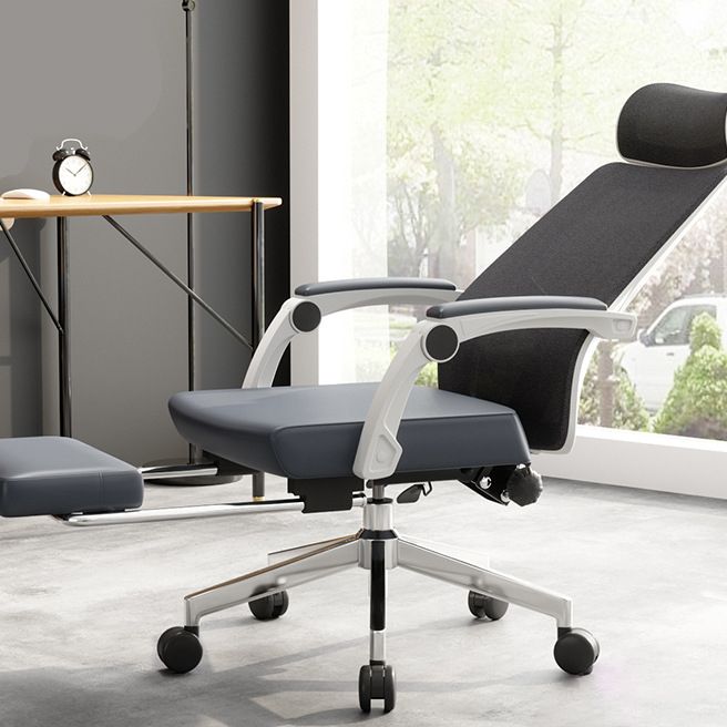 Modern Fixed Arms Office Chair Adjustable Seat Height Desk Chair with Wheels