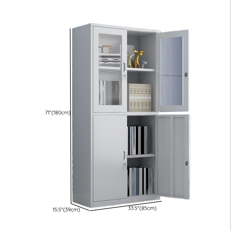 Modern Glass Cabinet Locking Drawers and Storage Shelves Filing Cabinet