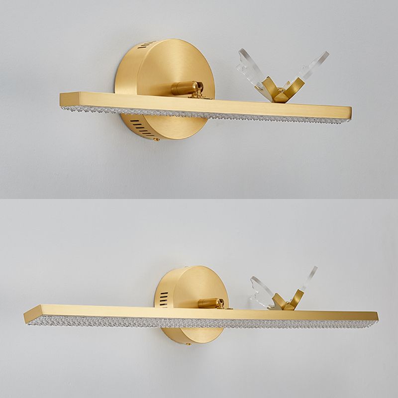 Modern Minimalist Streamlined Wall Mounted Vanity Lights Copper Vanity Wall Light Fixtures for Bathroom