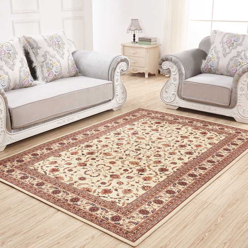 Victoria Flower Imprimer tapis Antique Comfort Polyester tapis sans glissement de support pour le salon