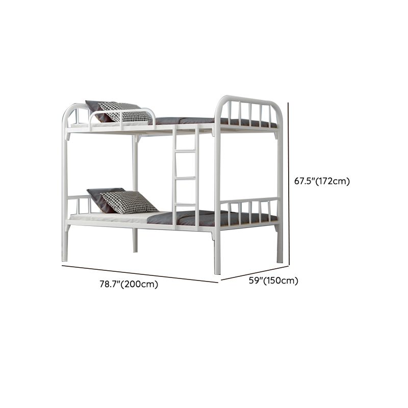 Scandinavian Metal Standard Bunk Bed Black/ White Kid Bed with Stairway