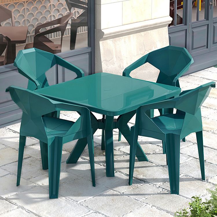 Modern Waterproof Square Courtyard Table Plastic Outdoor Table