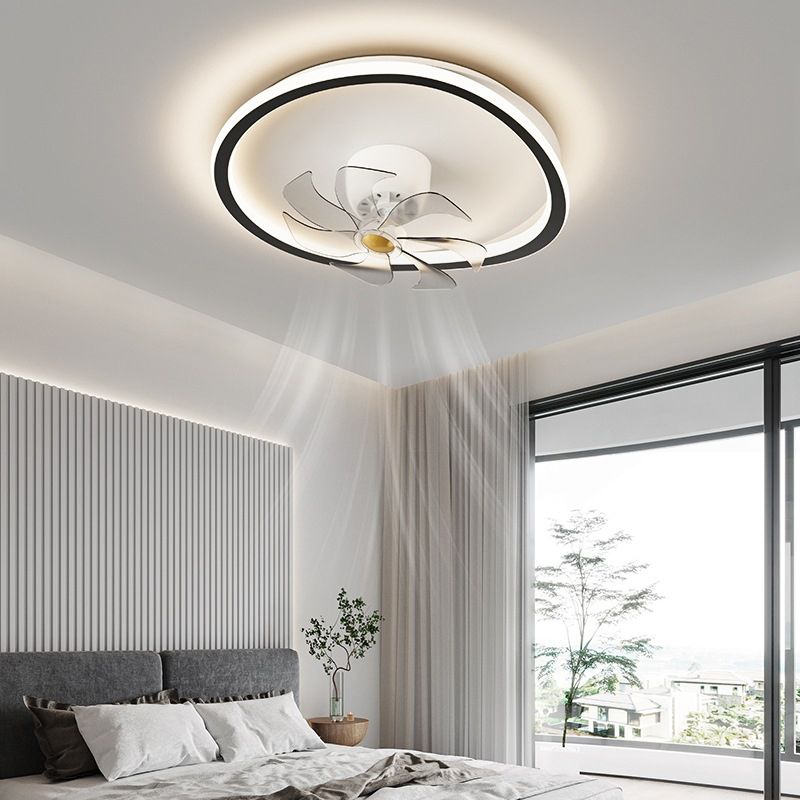 Nordic Style Ceiling Fan Lamp LED Geometry Shape Ceiling Fan Light for Living Room