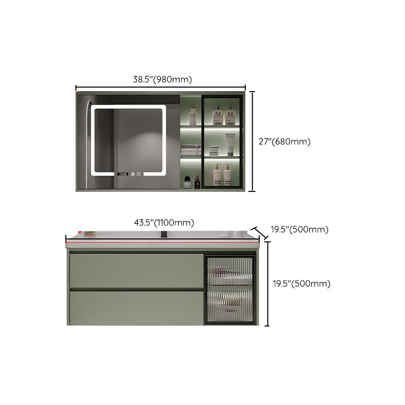 Contemporary Vanity Sink Wall-Mounted Bathroom Vanity Cabinet with Drawers