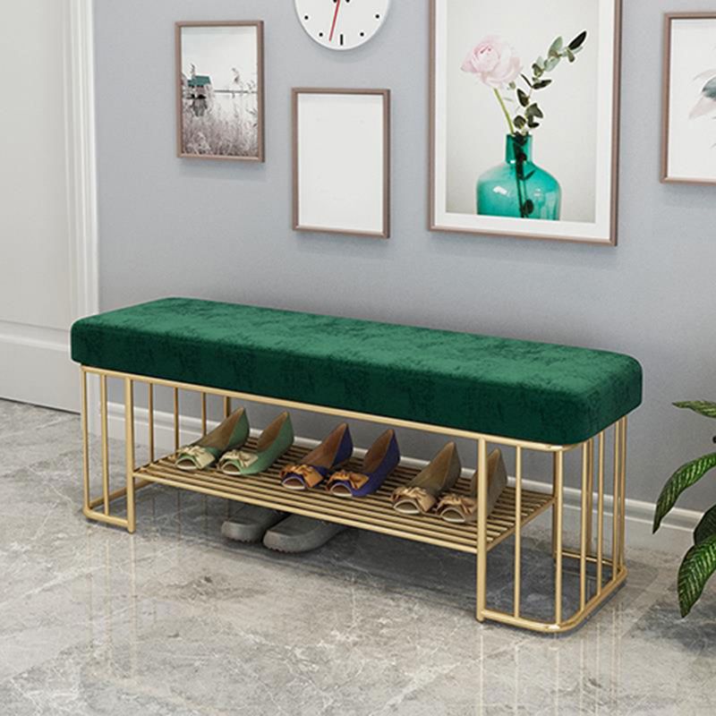 13.65/15.6" W Modern Entryway Bench Cushioned Metal Seating Bench