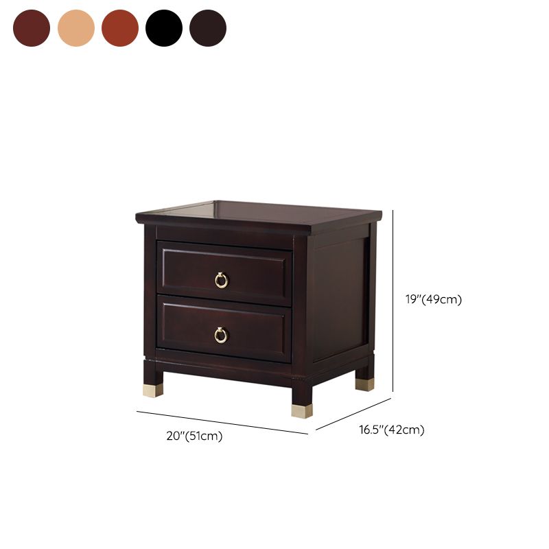 Traditional Accent Table Nightstand Antique Finish Drawer Storage Bed Nightstand