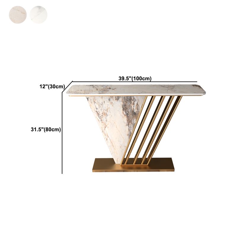 Glam Slate Rectangle Console Table Stain Resistant Scratch Resistant Console