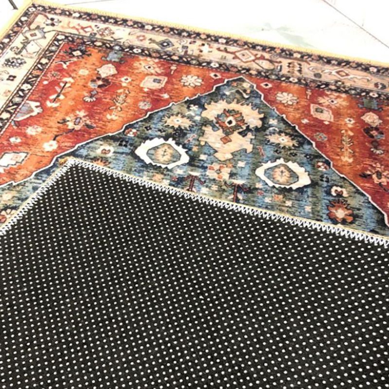 Moroccan Ethnic Style Carpet Polyester Area Rug Non-Slip Backing Indoor Carpet for Home Decoration