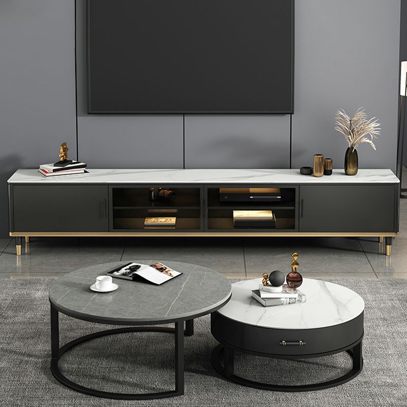 Stone TV Media Console Contemporary TV Console for Living Room