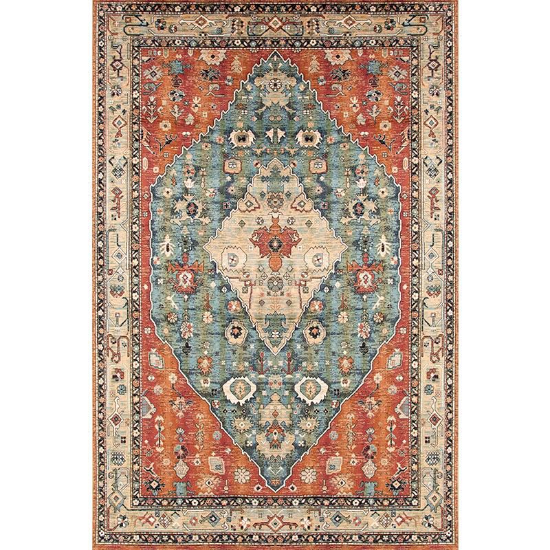 Multicolor Shabby Chic Rug Polyester Carpet Tribal Classicism Indoor Rug Easy Care for Living Room