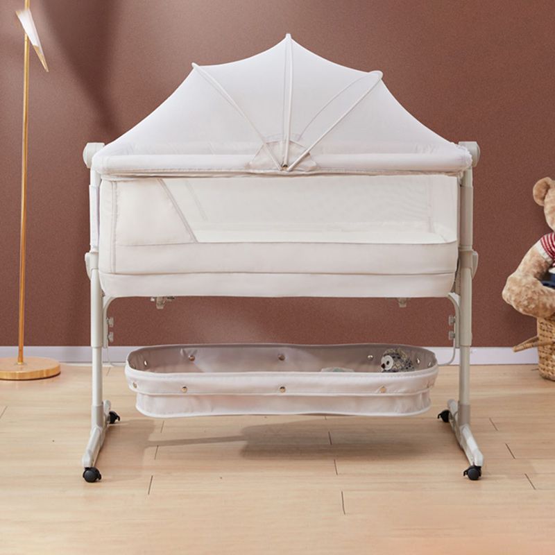 Industrial Nursery Bed Metal Under Crib Storage Baby Crib with Casters