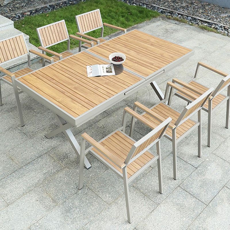 Modern Dining Side Chair Stacking Outdoor Bistro Chairs with Arm