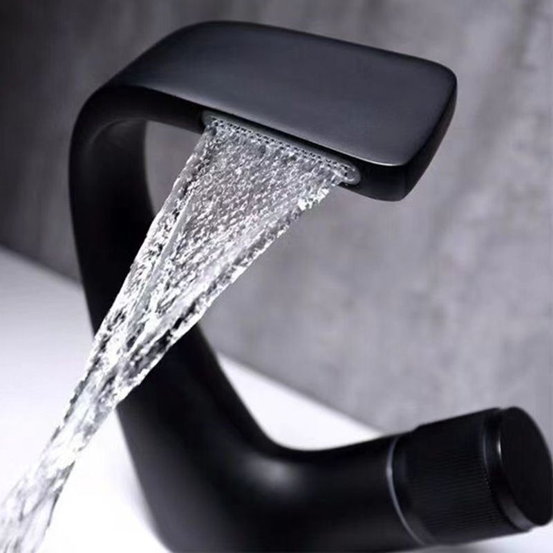 Modern Centerset Faucets Single Knob Handle Faucets with Waterfall Spout