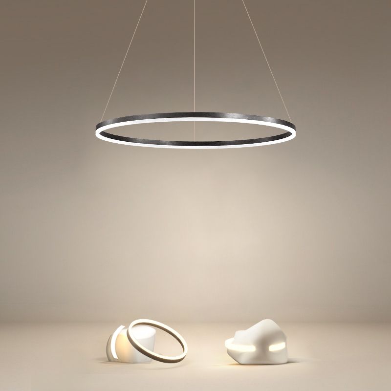 Contemporary Circle Shape Pendant Chandelier Metal 1-Light Pendant Lighting