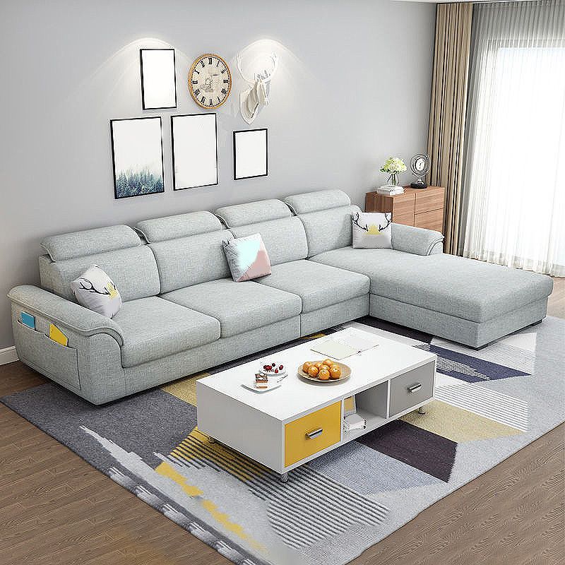108.7"L √ó 70.9"W √ó 33.5"H Pillow Top Arm Sectional Slipcovered Sofa and Chaise