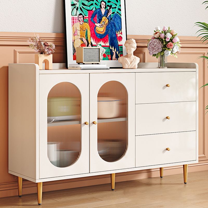 Contemporary White Sideboard Cabinet Sideboard Cabinet with Glass Doors