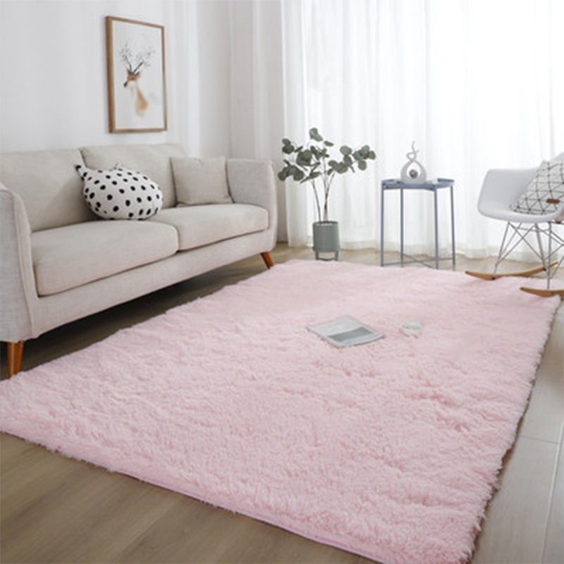 Relaxing Plain Shag Rug Polyester Area Carpet Stain Resistant Indoor Rug for Home Decoration