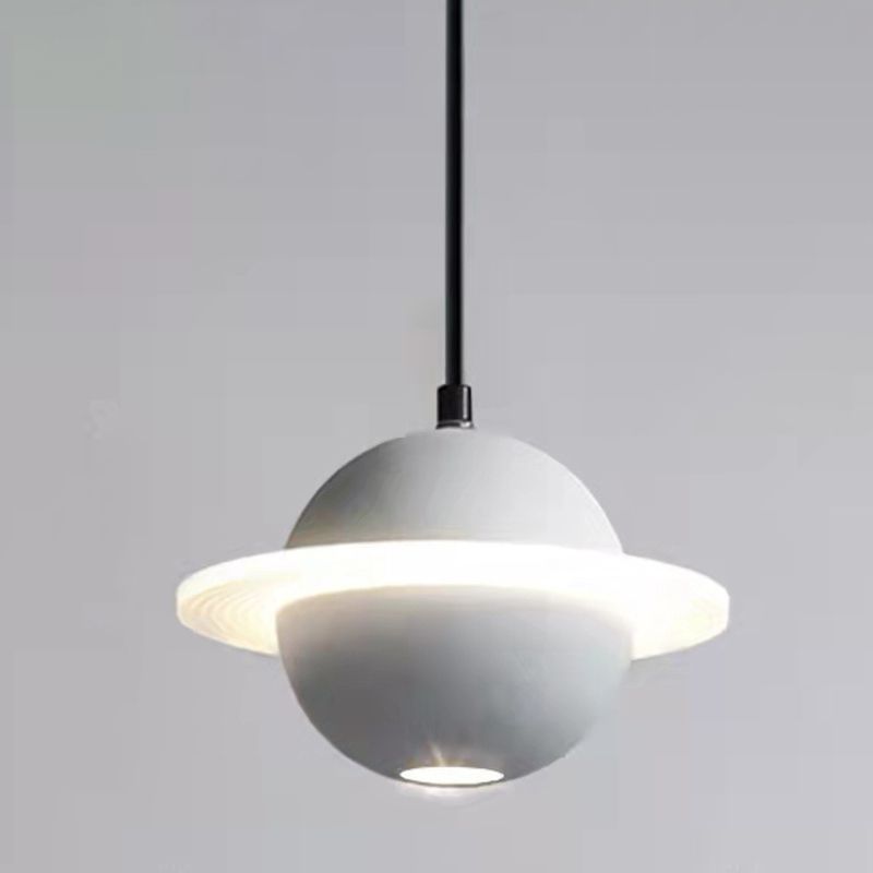 Modern Hanging Light Fixture 1-Light Stone Pendant Lamp with Acrylic Shade for Bedroom