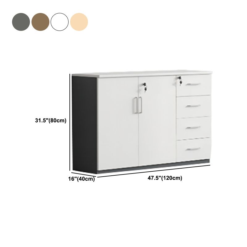 Contemporary File Cabinets Solid Wood Frame Key Lock Vertical File Cabinet