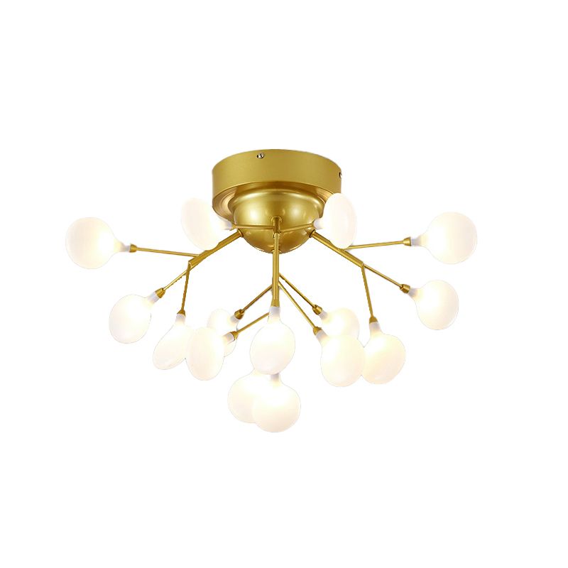 Branch Modern Style Flush Mount Metal Ceiling Light in Gold for Bedroom