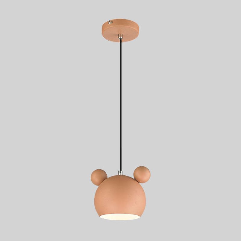 Metal Mickey Shade Hanging Lights Modern Macaron Style 1 Light Hanging Mount Fixture for Bedroom