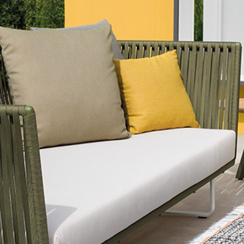 Contemporary Metal Frame Outdoor Sofa Water Resistant Patio Sofa