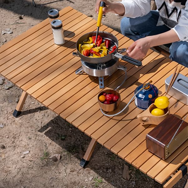 Outdoor Removable Camping Table Modern Beech Wood Folding Table