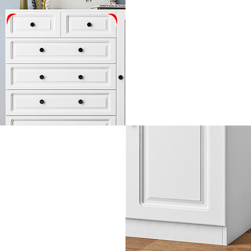 Scandinavian Solid Wood Combo Dresser Kids Nightstand in White