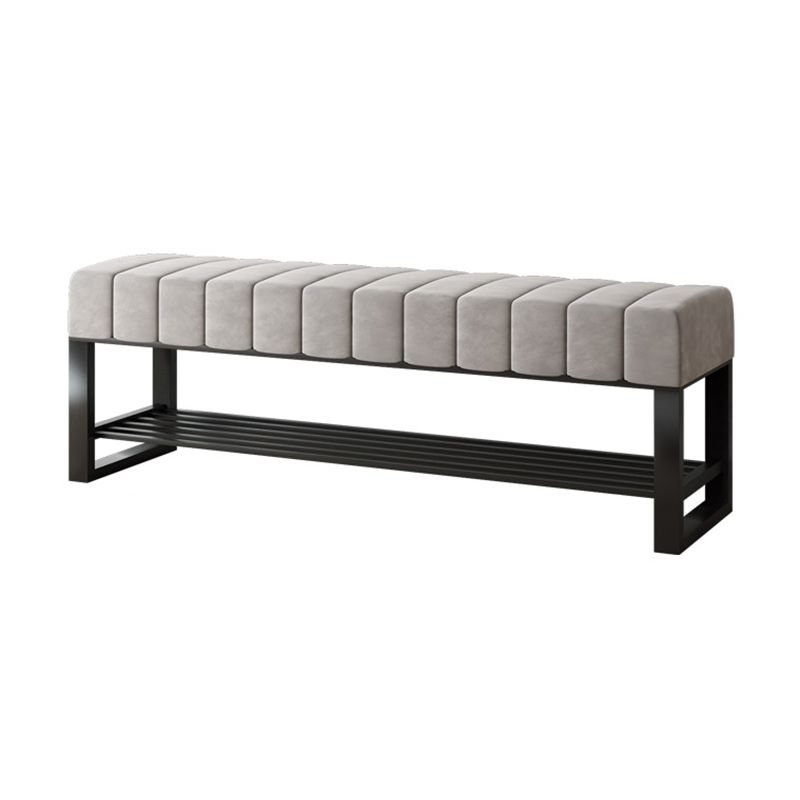 17.7" H Modern Metal Seating Bench Tufted Entryway Bench with Legs