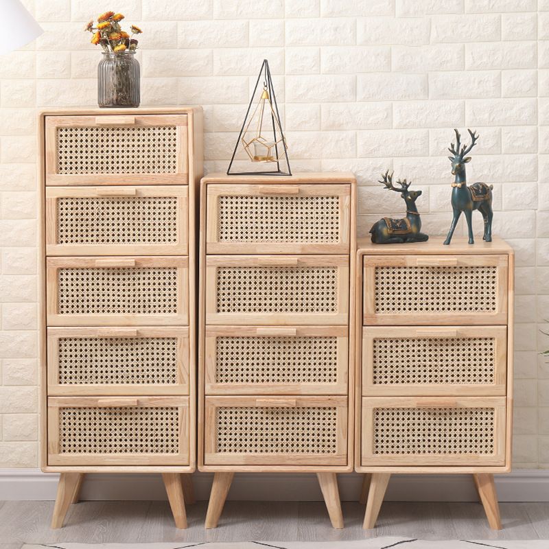 Contemporary Natural Storage Chest Soft-Close Drawers Wood Chest