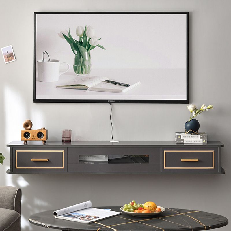 Modern Wood TV Stand Console Floating TV Media Stand with Drawers for Living Room