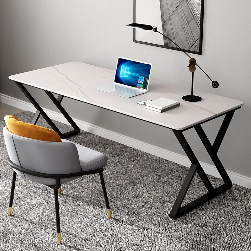 Modern Gaming Desk Antique Finish Computer Desk with Metal Legs