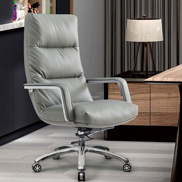 Modern Desk Chair Leather Ergonomic Computer Chair High-Back Chair with Wheels