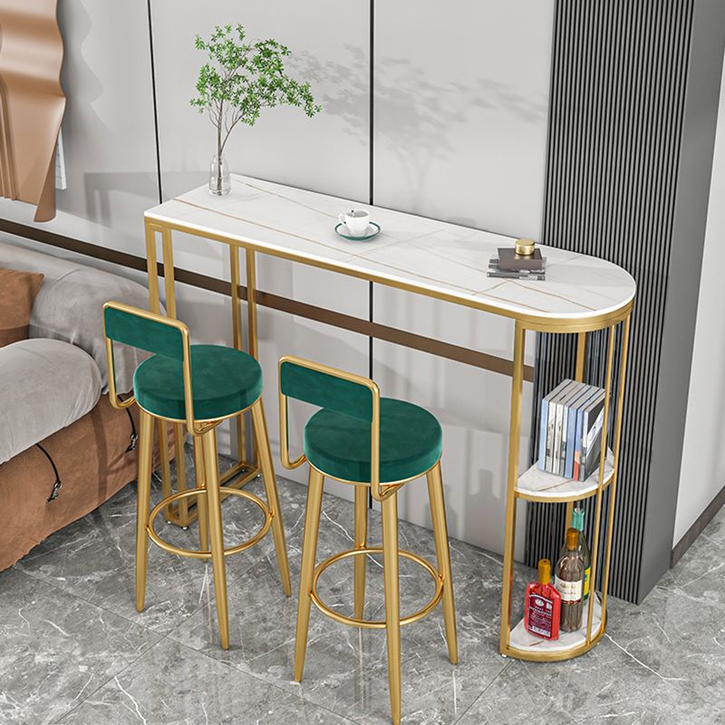 Indoor Metal Cocktail Bar Table Modern Double Pedestal Pub Height Dining Table