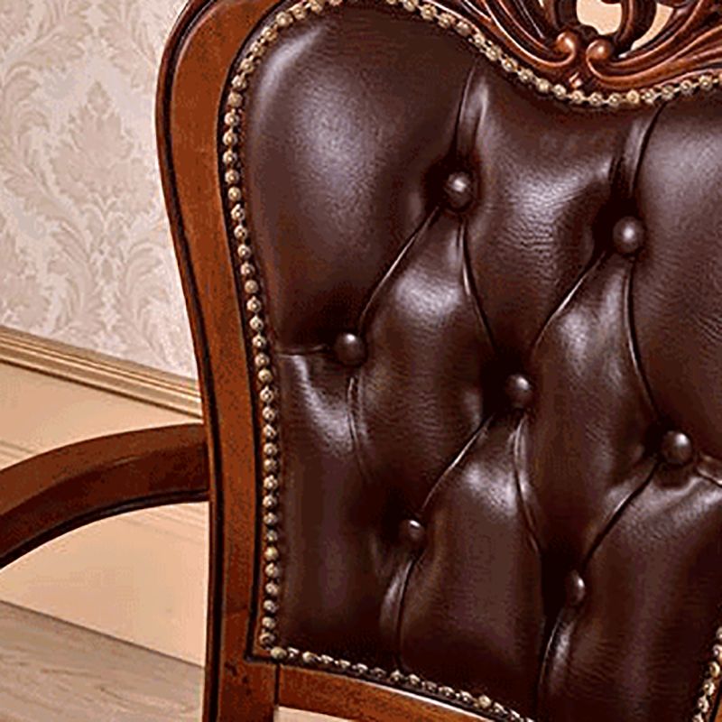 Traditional Style Dining Chair Rubberwood Upholstered Dining Room Chair