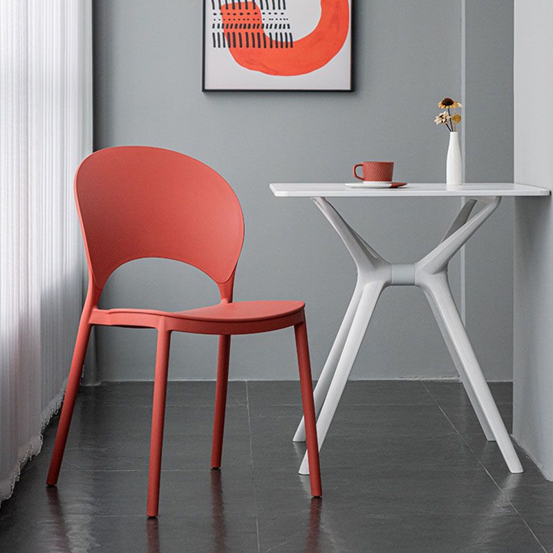 Contemporary Stacking Open Side Chair Matte Finish Home Dining Chair