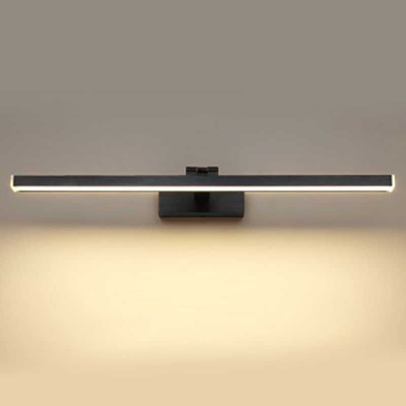 Minimalist Aluminum Vanity Light Straight Black Adjustable Mirror Light for Bathroom