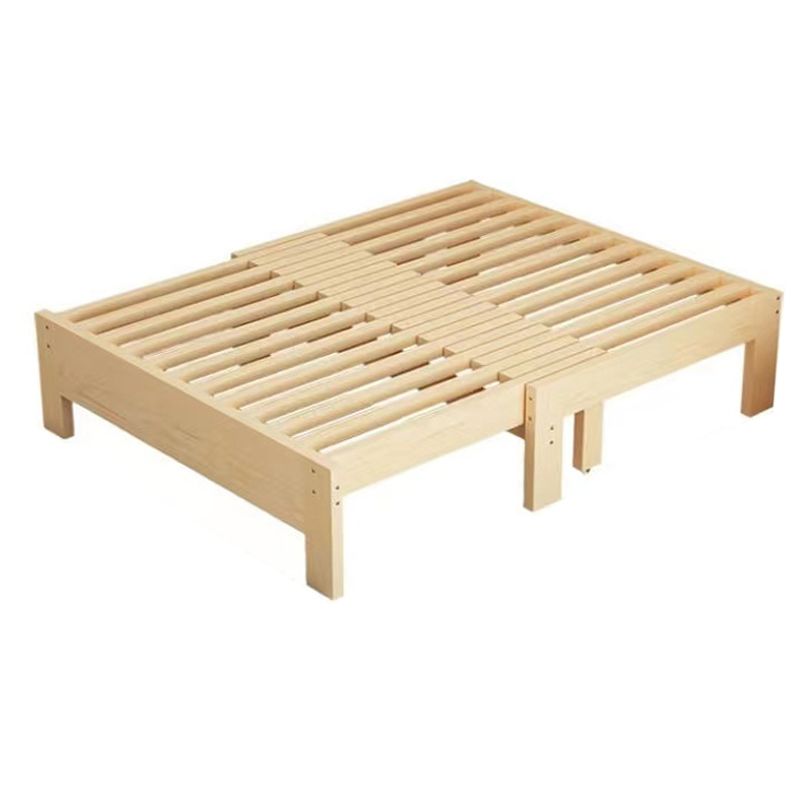 Scandinavian  Styled Natural Platform Bed Solid Wood Kid Bed