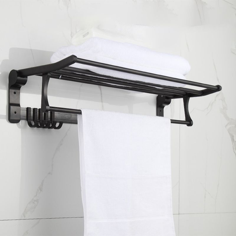 Modern Matte Black Bath Shelf Paper Holder Bathroom Accessory Kit