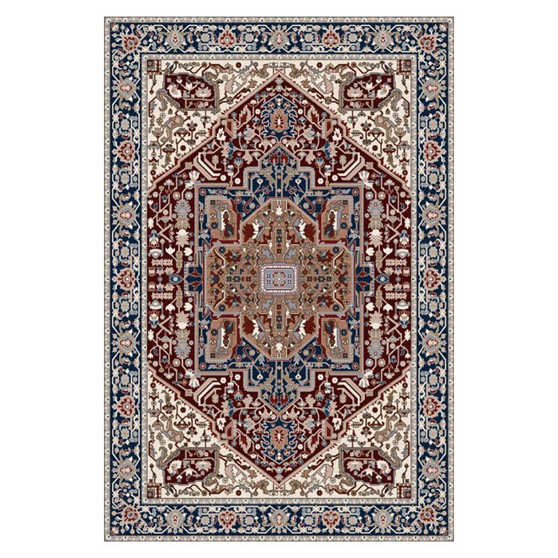 Shabby Chic Ethnic Printed Rug Color Mixed Polyester Area Carpet Stain Resistant Rug for Living Room