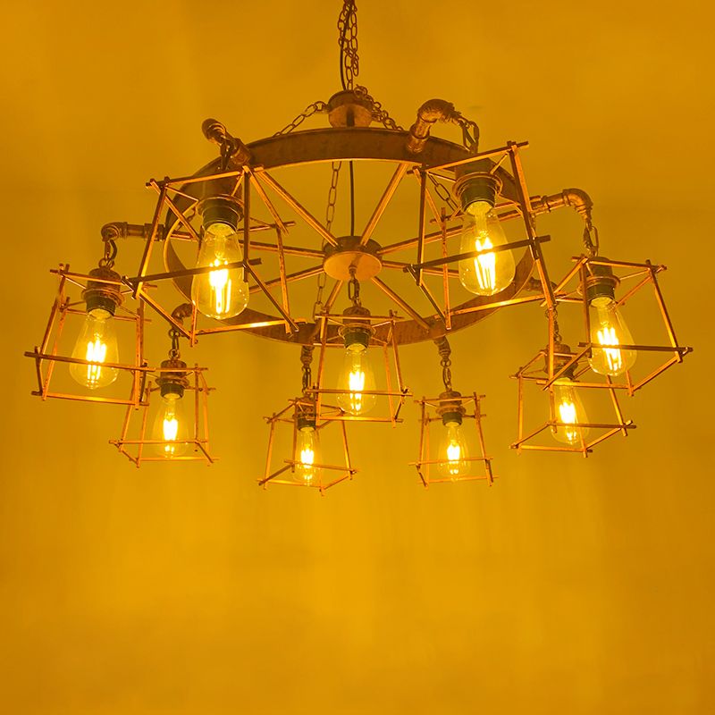 Industrial Sputnik Chandelier Hanging Light Fixture Metal 7 Lights Ceiling Pendant Chandelier