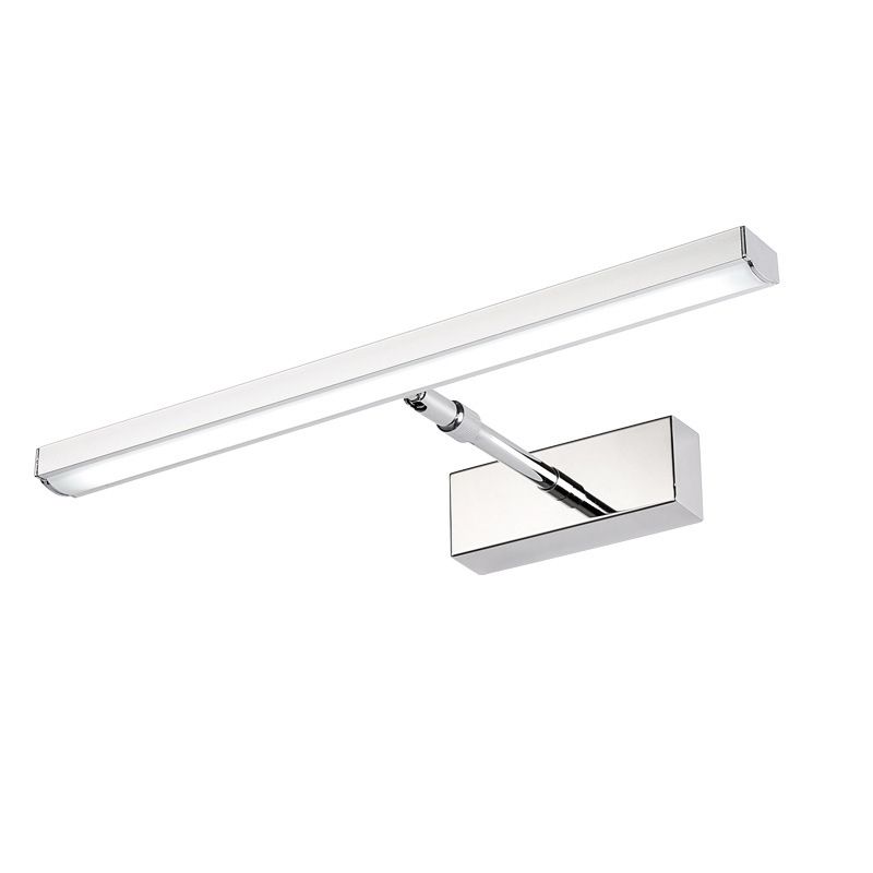 Vanité en acier simple moderne Lumière linéaire linéaire LED Vanité acrylique Lumière avec une tête de lampe pivotante pour salle de bain