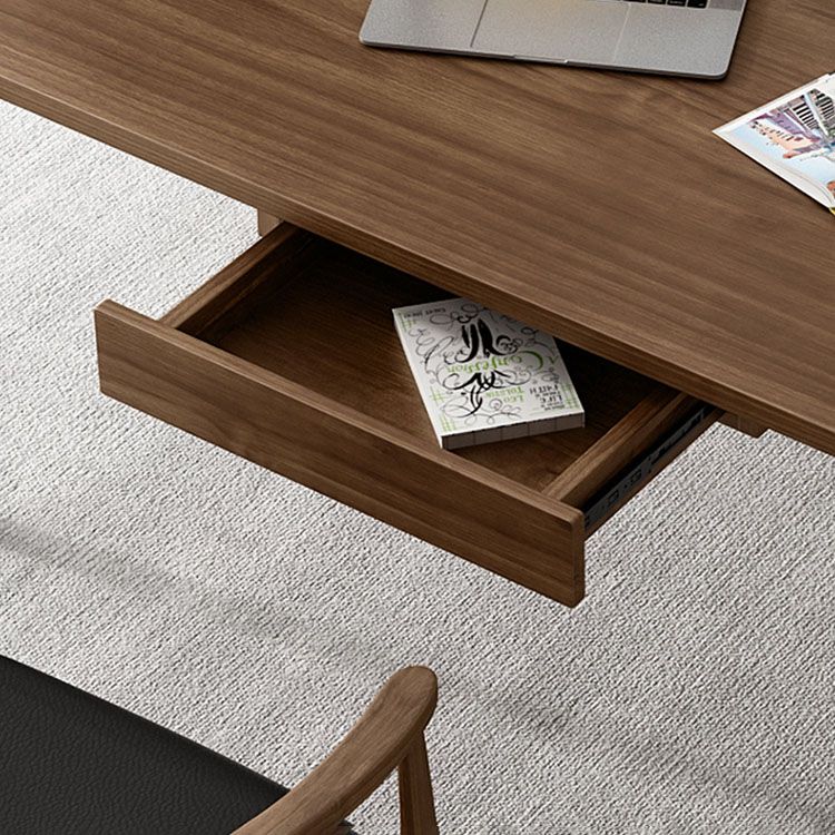 Modern Writing Desk Rectangular Solid Wood Office Desk for Home