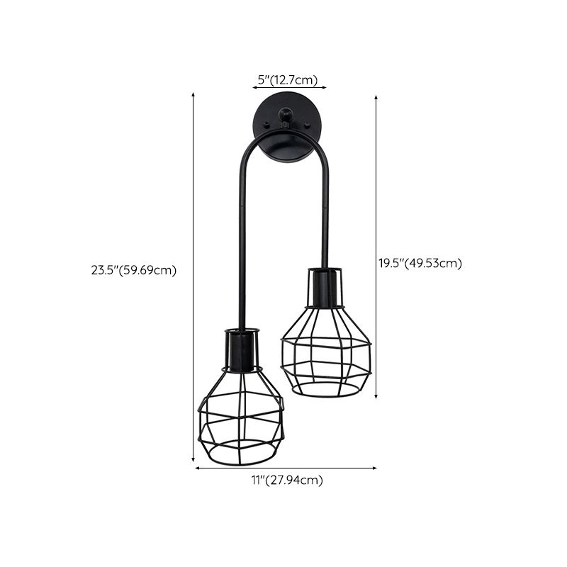 Industrial Style Iron Sconce Light Fixtures Ball Shape Wall Lighting Ideas for Bedroom