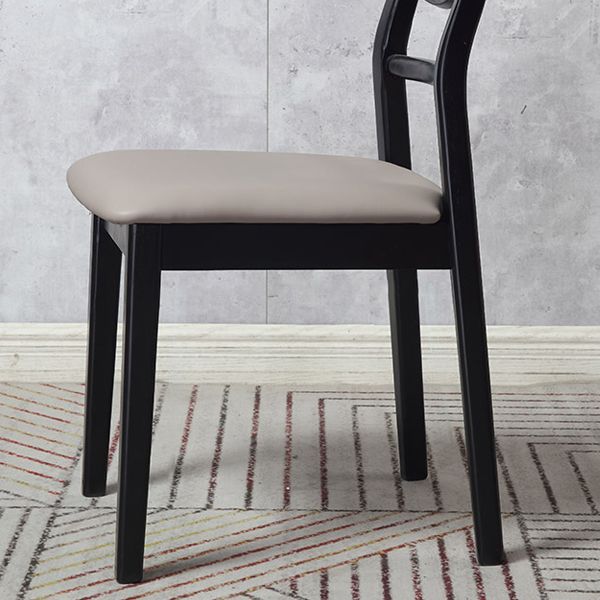 Industrial Ash Open Side Chair Matte Finish Wood Dining Chair