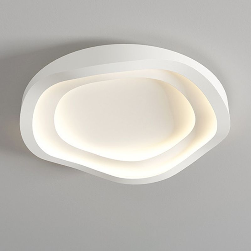 Modern White Shaded Ceiling Light LED Flush Mount Lighting for Foyer