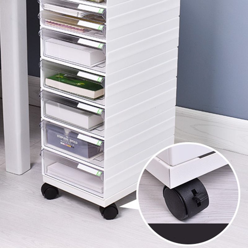 Lateral Plastic File Cabinet Home or Office Clear File Cabinet with Drawers