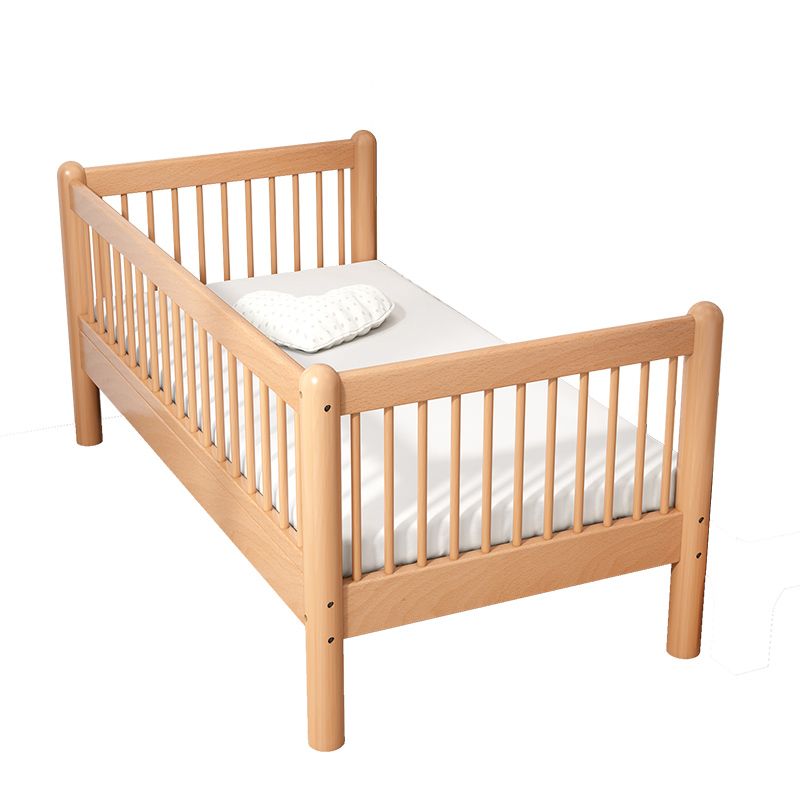 Convertible Crib in Natural Standard Wood Crib with Guardrails