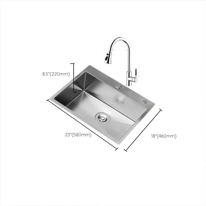 Soundproof Kitchen Sink Overflow Hole Design Stainless Steel Kitchen Sink with Faucet